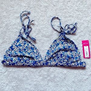 XL Xhilaration Blue Floral Triangle Swim Suit